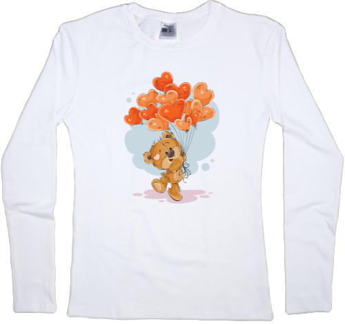 Women's Longsleeve Shirt - Teddy Bear Litin on Balls - Mfest