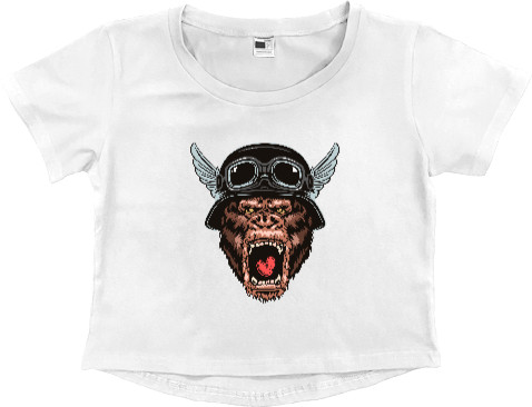 Women's Cropped Premium T-Shirt - Cool Mankey - Mfest