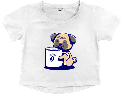 Women's Cropped Premium T-Shirt - Coffee Dog - Mfest