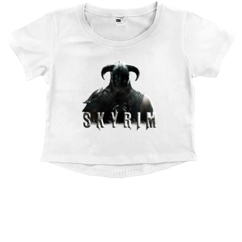 Kids' Premium Cropped T-Shirt - Skyrim Минимализм - Mfest