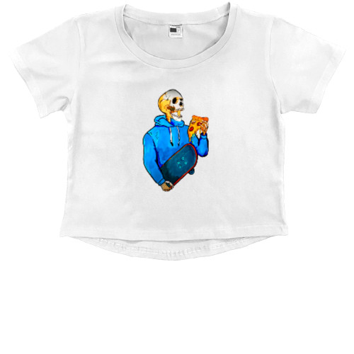 Kids' Premium Cropped T-Shirt - Крутой Череп - Mfest