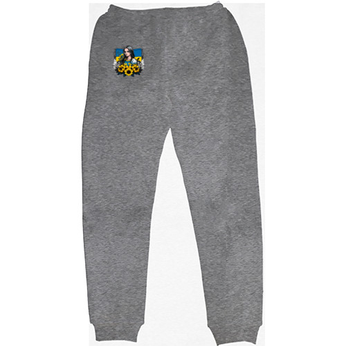 Women's Sweatpants - Ukrainian woman with sunflowers - Mfest