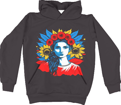 Kids' Hoodie 3D - Girl "Ukrainian Style" - Mfest