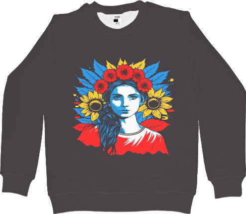 Women's Sweatshirt 3D - Girl "Ukrainian Style" - Mfest