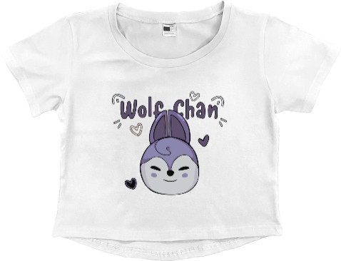 Women's Cropped Premium T-Shirt - wolf chsn 2 - Mfest