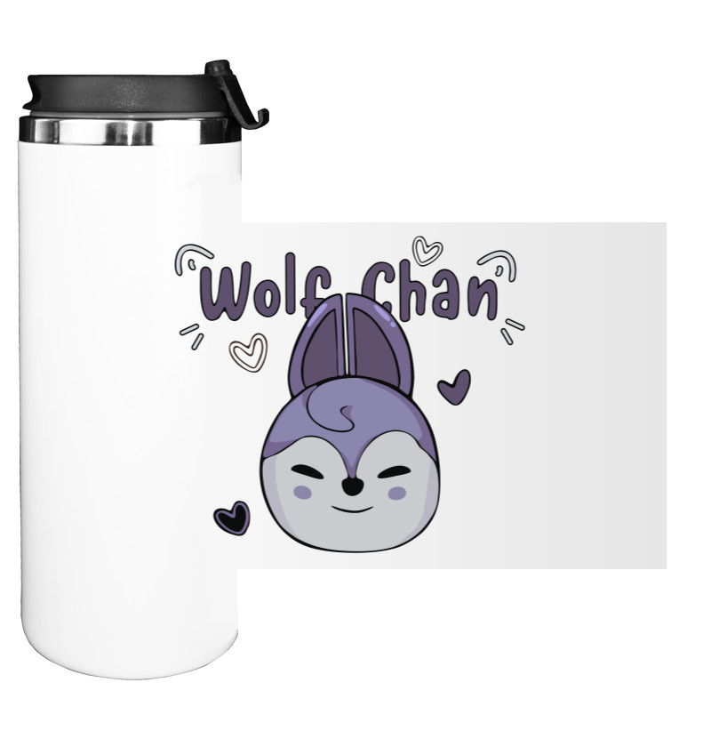 Water Bottle on Tumbler - wolf chsn 2 - Mfest