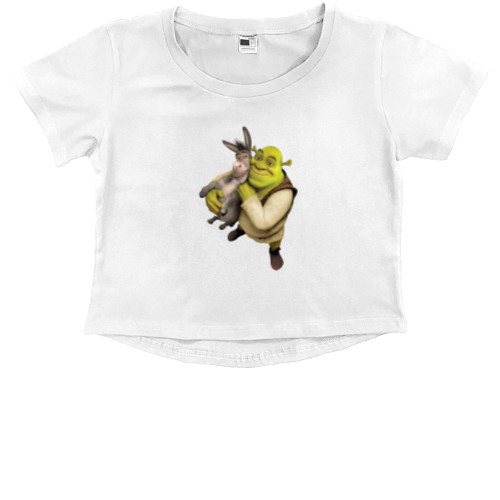 Kids' Premium Cropped T-Shirt - shrek - Mfest