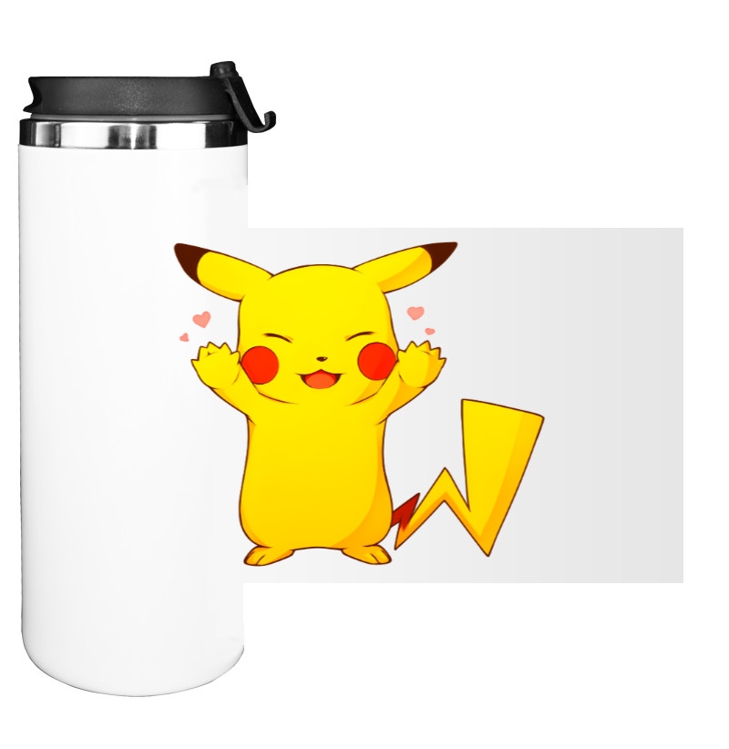 Water Bottle on Tumbler - Pikachu with a heart - Mfest