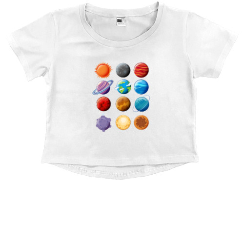 Kids' Premium Cropped T-Shirt - Space - Mfest