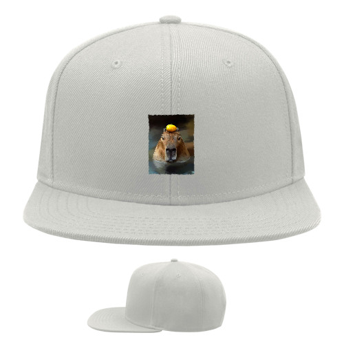 Snapback Baseball Cap - capybara in the water - Mfest