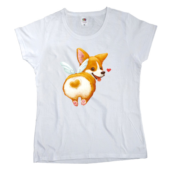 Women's T-shirt Fruit of the loom - corgi angel - Mfest