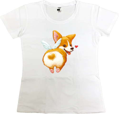 Women's Premium T-Shirt - corgi angel - Mfest