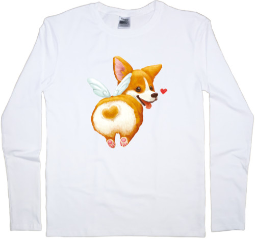 Kids' Longsleeve Shirt - corgi angel - Mfest