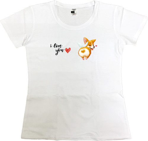 Women's Premium T-Shirt - corgi angel - Mfest