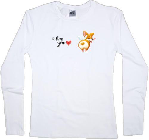 Women's Longsleeve Shirt - corgi angel - Mfest