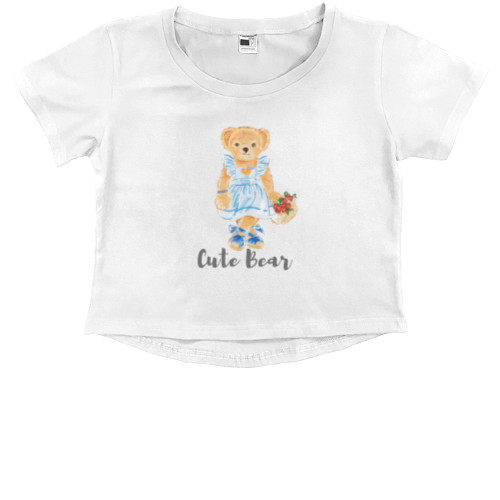 Kids' Premium Cropped T-Shirt - Cute Bear, Teddy Bear - Mfest