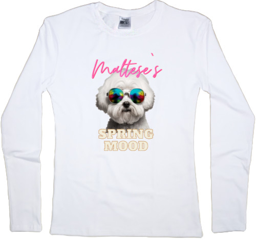 Women's Longsleeve Shirt - Maltese, funny maltese - Mfest