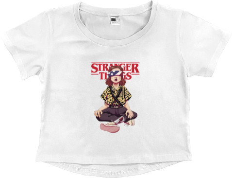 Women's Cropped Premium T-Shirt - stranger things 8 - Mfest