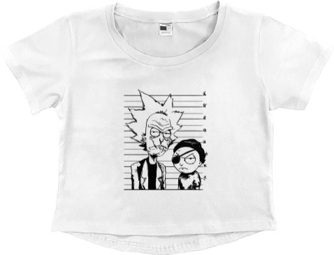 Women's Cropped Premium T-Shirt - Rick and Morty - Mfest