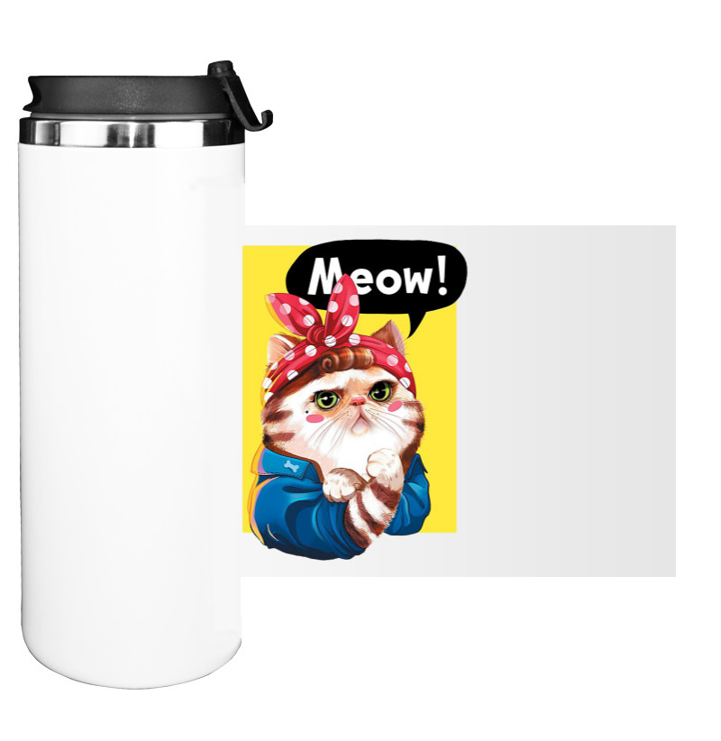 Water Bottle on Tumbler - Meow - Mfest