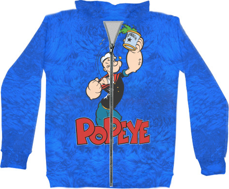 Unisex Zip-through Hoodie 3D - Popeye the Sailor - Mfest