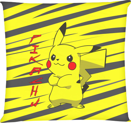 Square Throw Pillow -  Pikachu - Mfest