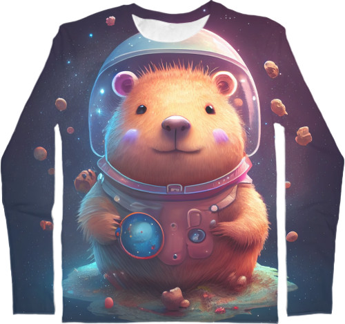 Men's Longsleeve Shirt 3D - Capybara astronaut - Mfest