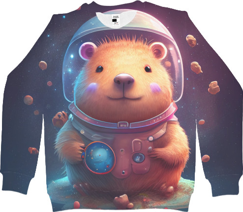 Women's Sweatshirt 3D - Capybara astronaut - Mfest