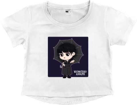 Women's Cropped Premium T-Shirt - Wednesday Addams 9 - Mfest