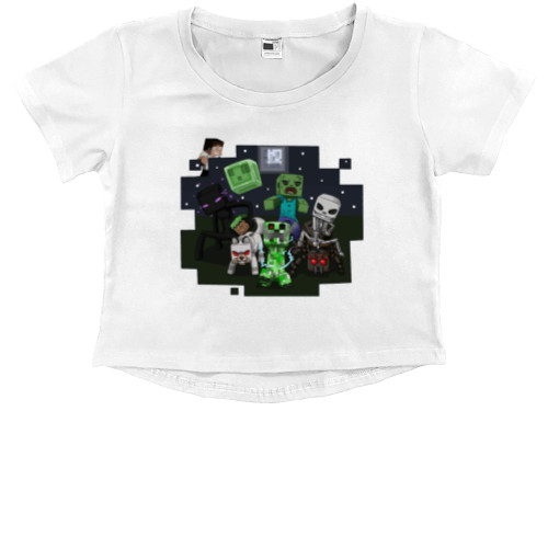 Kids' Premium Cropped T-Shirt - Minecraft - Mfest