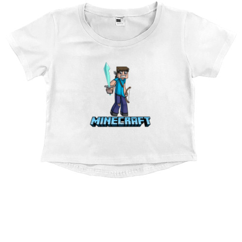 Kids' Premium Cropped T-Shirt - Minecraft 4 - Mfest