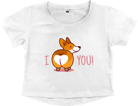 Women's Cropped Premium T-Shirt - I love you - Mfest