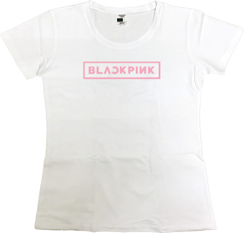 Футболка Премиум Женская - blackpink logo - Mfest