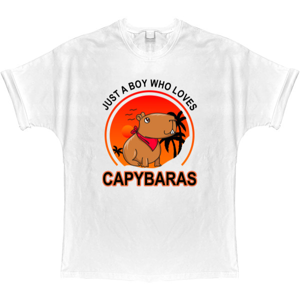 T-shirt Oversize - Just A Boy Who Loves Capybaras - Mfest