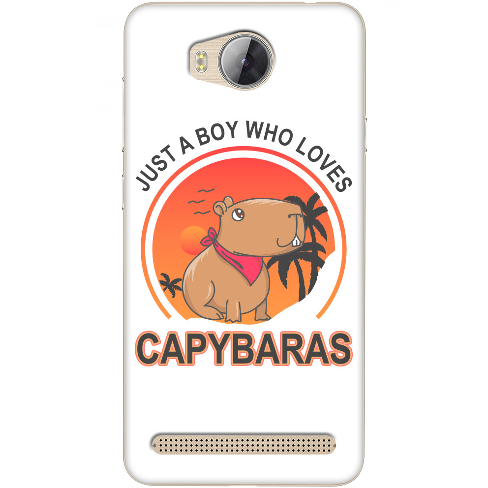 Чехол Huawei - Just A Boy Who Loves Capybaras - Mfest