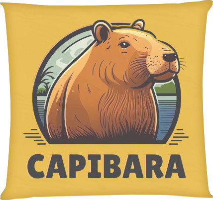 Square Throw Pillow - Сapybara - Mfest