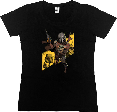 Women's Premium T-Shirt - The Mandalorian and Grog - Mfest