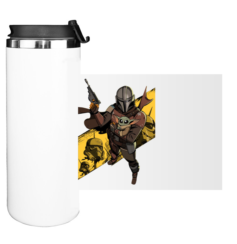 Water Bottle on Tumbler - The Mandalorian and Grog - Mfest