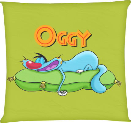 Square Throw Pillow - Oggy - Mfest