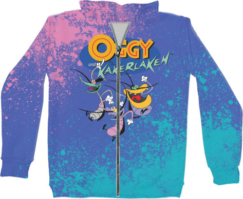 Kids' Zip-through Hoodie 3D - Joey  Marky and Dee Dee  - Mfest