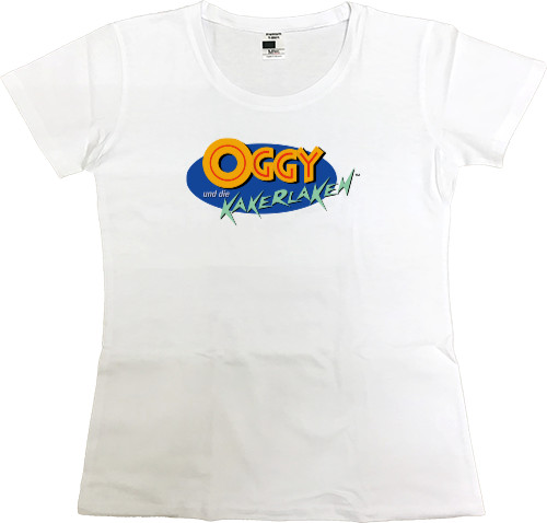 Women's Premium T-Shirt - Oggy and cockroaches logo - Mfest