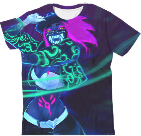 Man's T-shirt 3D - Akali K/DA - League of Legends (NEON) - Mfest