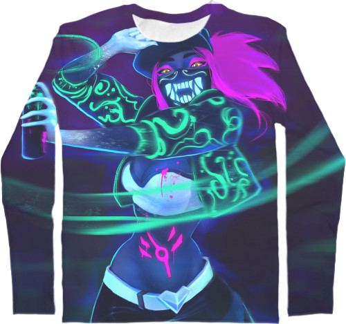 Kids' Longsleeve Shirt 3D - Akali K/DA - League of Legends (NEON) - Mfest