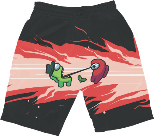 Men's Shorts 3D - Among Us - Green Killer - Red Victim - Mfest