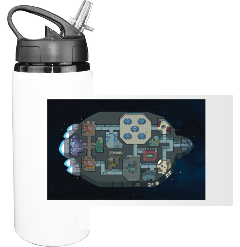 Sport Water Bottle - Among Us - Spaceship - Map - Mfest