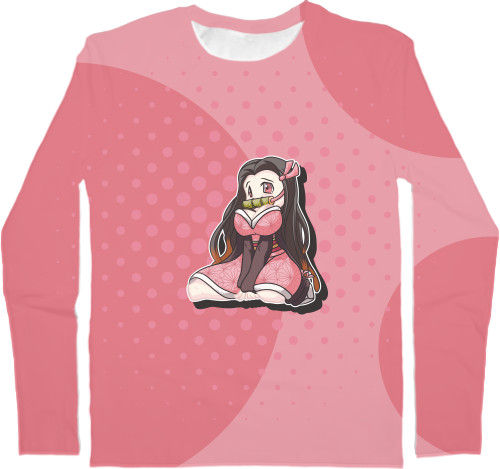 Men's Longsleeve Shirt 3D - Chibi Nezuko / Chibi Nezuko - Mfest