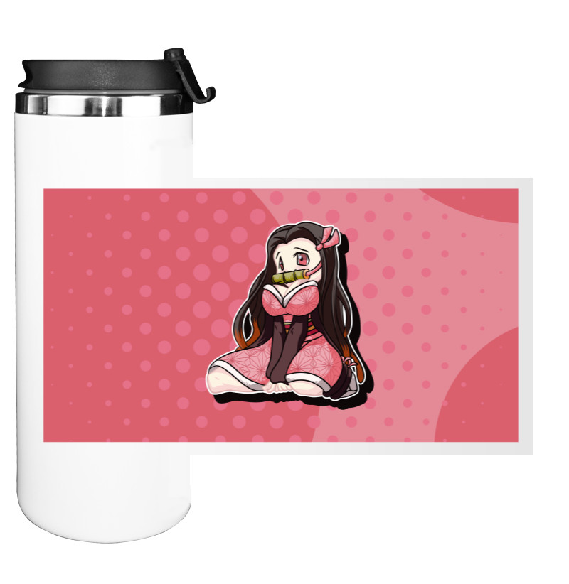 Water Bottle on Tumbler - Chibi Nezuko / Chibi Nezuko - Mfest