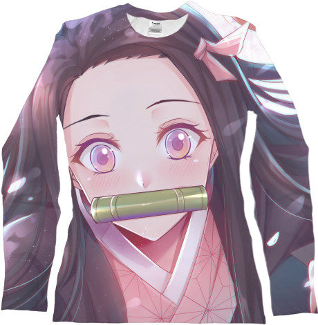 Women's Longsleeve Shirt 3D - Nezuko Kamado - Blade that cuts demons - Mfest