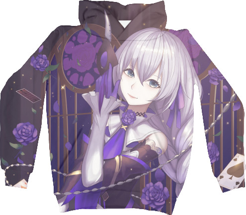 Unisex Hoodie 3D - Queen of Spades - Anime Girl - Mfest