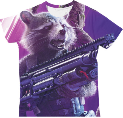 Man's T-shirt 3D - Guardians of the Galaxy Raccoon - Mfest